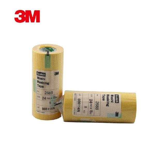 正品3M2688黄色美纹纸胶带 遮蔽耐高温胶带进口3D打印机船舶胶纸
