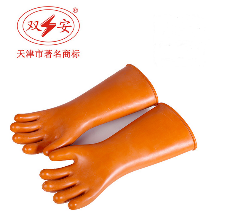 天津双安 高压40KV橡胶绝缘手套 4级防电手套耐压35KV舒适型手套